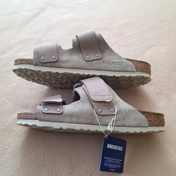 Birkenstock Uji Nubuck Suede Sandals Adjustable Sz US 10 EU 41 Beige Womens NWOB - Picture 7 of 9